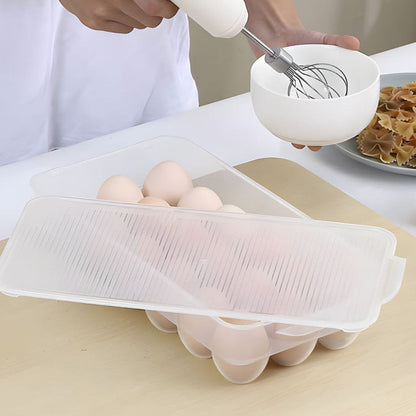 15 Slot Egg Tray with Lid – Kitchen Refrigerator Organizer
