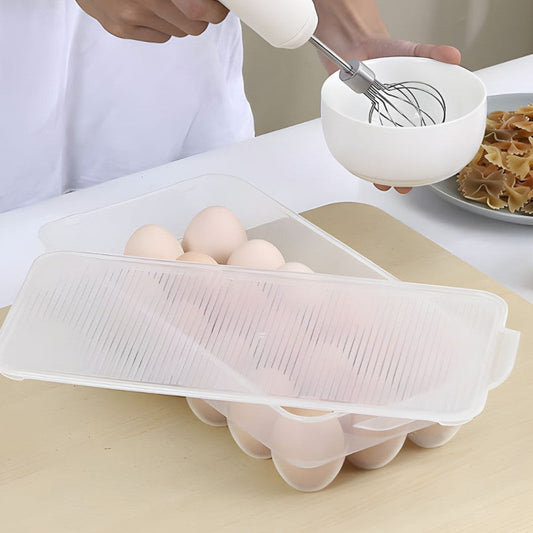 15 Slot Egg Tray with Lid – Kitchen Refrigerator Organizer