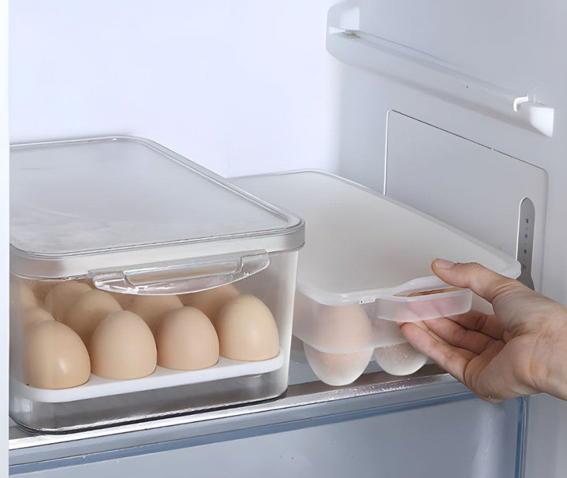 15 Slot Egg Tray with Lid – Kitchen Refrigerator Organizer