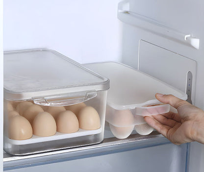 15 Slot Egg Tray with Lid – Kitchen Refrigerator Organizer