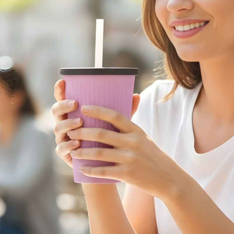 Ice Cream & Juice Cup with Straw