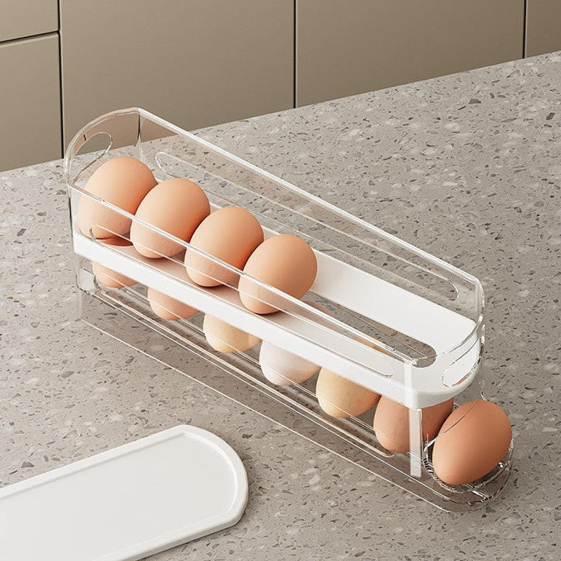 Automatic Rolling Egg Storage Box for Refrigerator