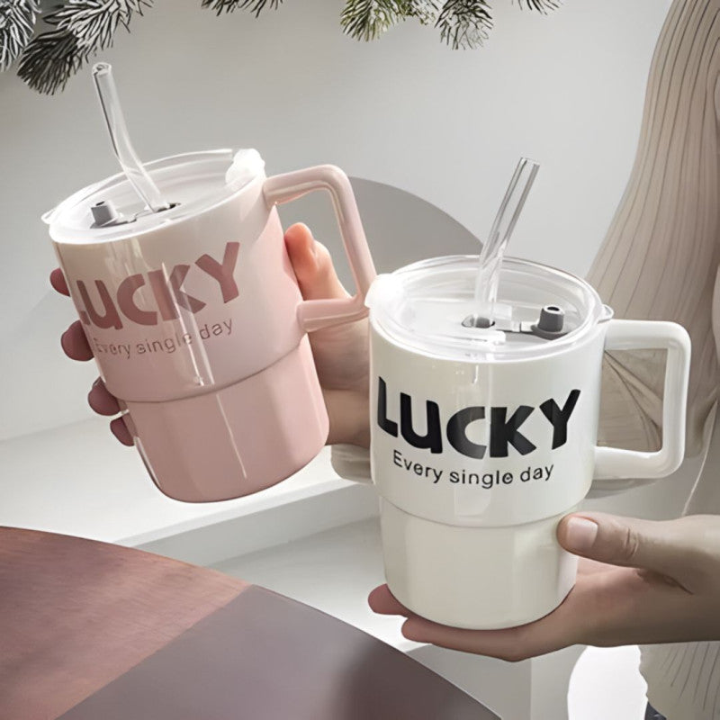 Lucky Insulated Cup With Straw 380ML