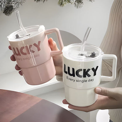 Lucky Insulated Cup With Straw 380ML