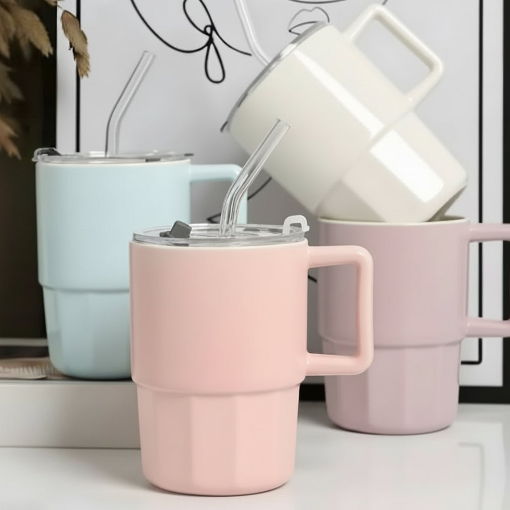 Lucky Insulated Cup With Straw 380ML